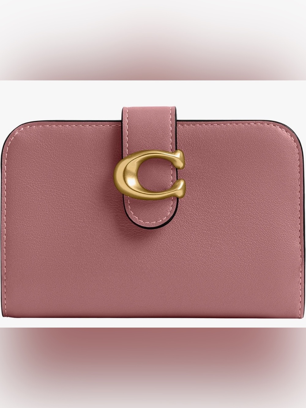 Coach peony tabby Leather Wallet with Gold C Clasp